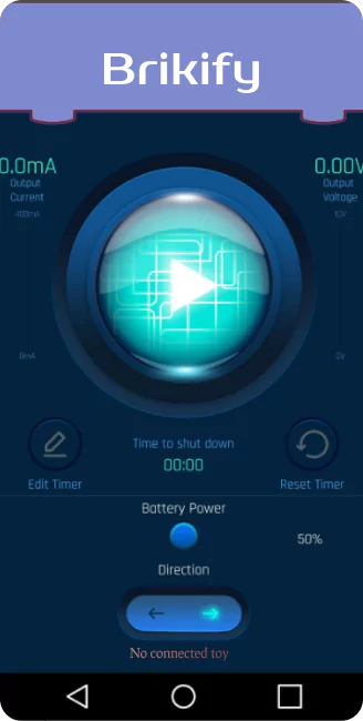 An interactive user interface with multiple toy control options