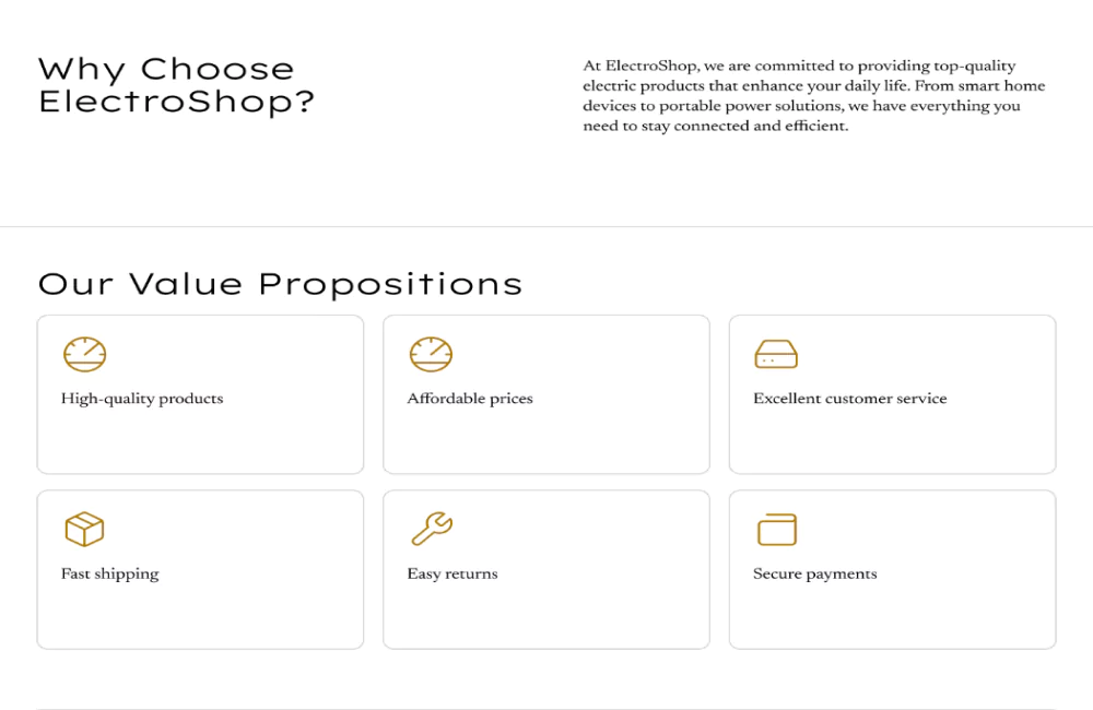 UI/UX design for the why choose us section