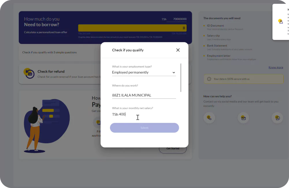 The loan qualification process undergoing software testing