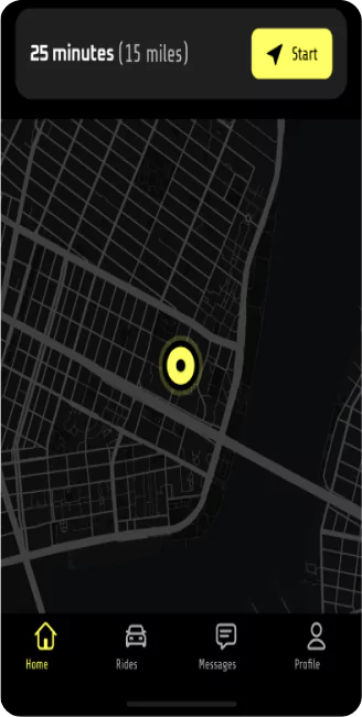 UI/UX design of the location marked on the map